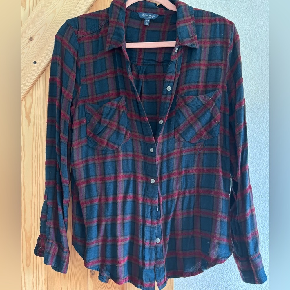 Lucky Brand Navy blue flannel